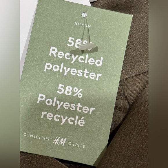 NWT H&M long brown / ear: Mocha Mousse button down long sleeve shirt size Large - Picture 9 of 13